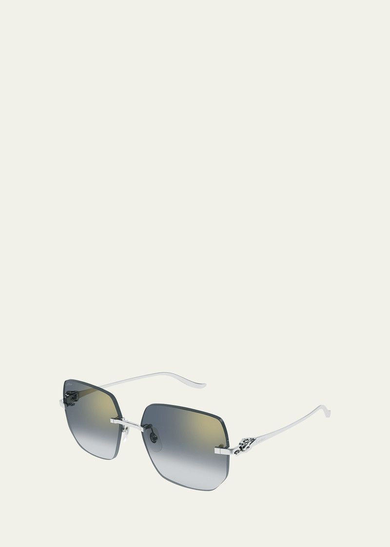 Cartier Rimless Metal Butterfly Sunglasses outlook