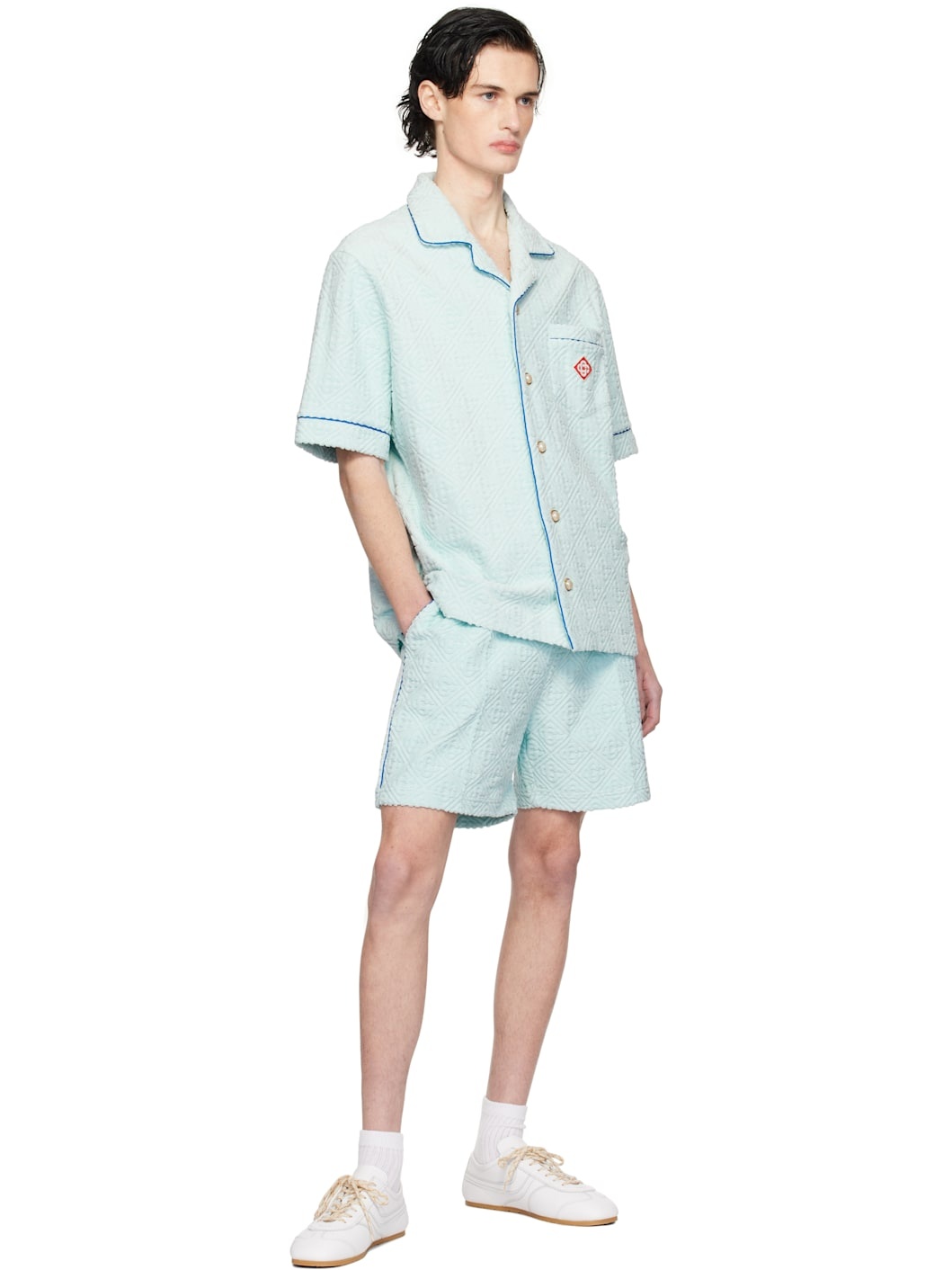 Blue Monogram Towelling Shirt - 4