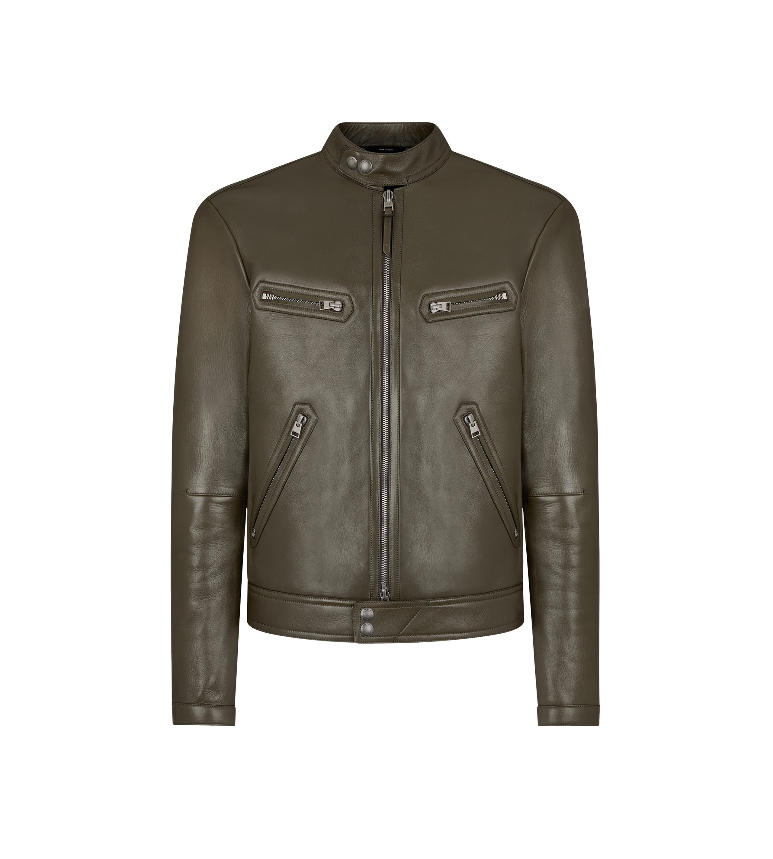 SHINY FEATHER NAPPA ZIP RACER JACKET - 1