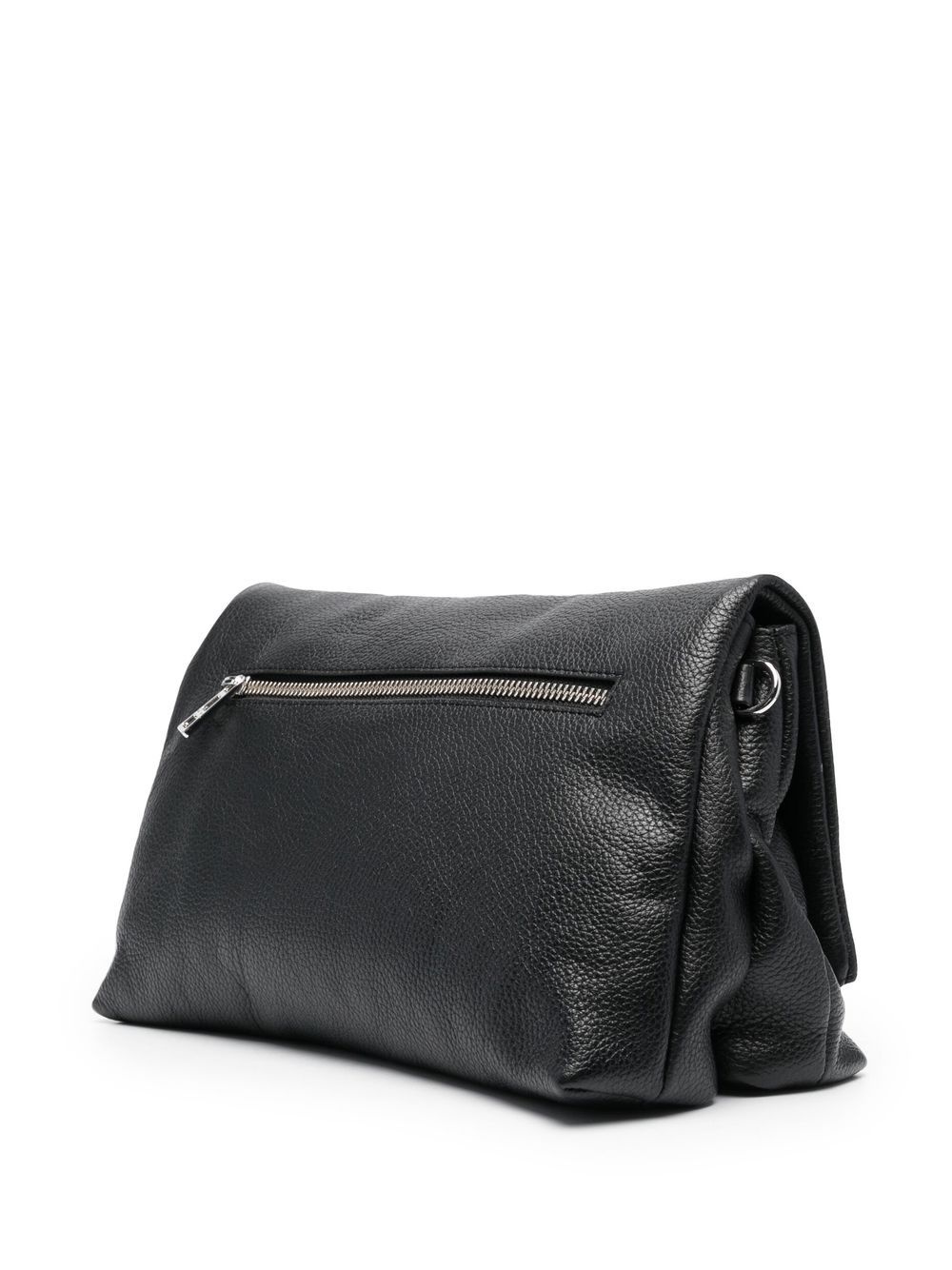 logo-plaque leather shoulder bag - 3