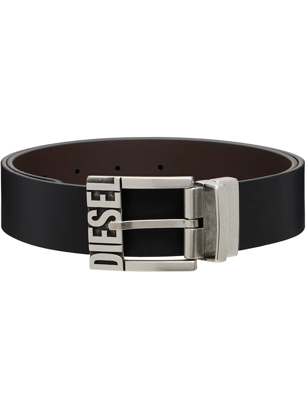Black Leather Reversible Belt - 1