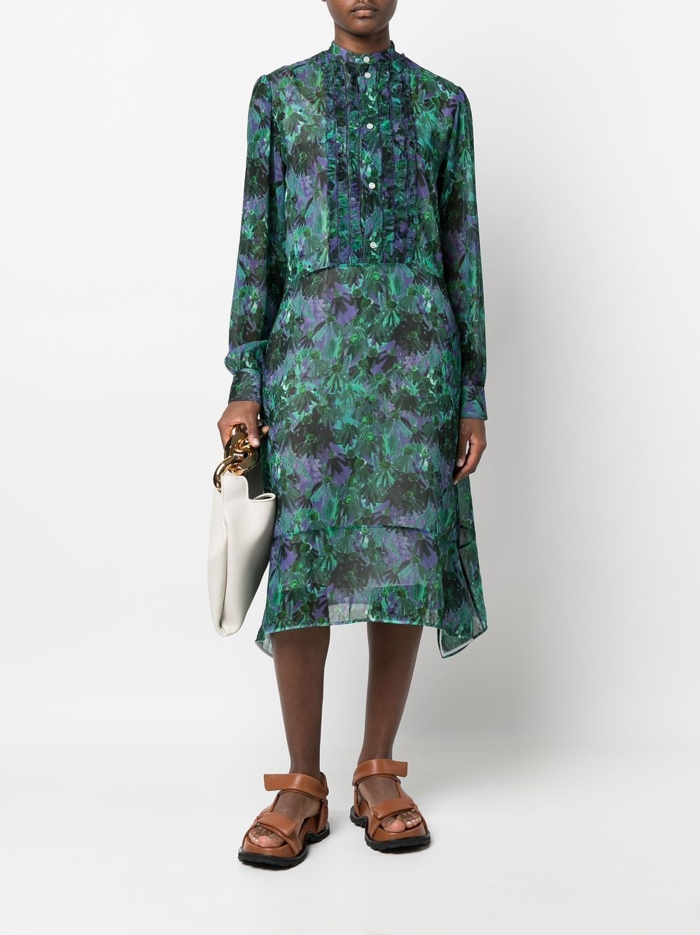 floral-print shirt dress - 2