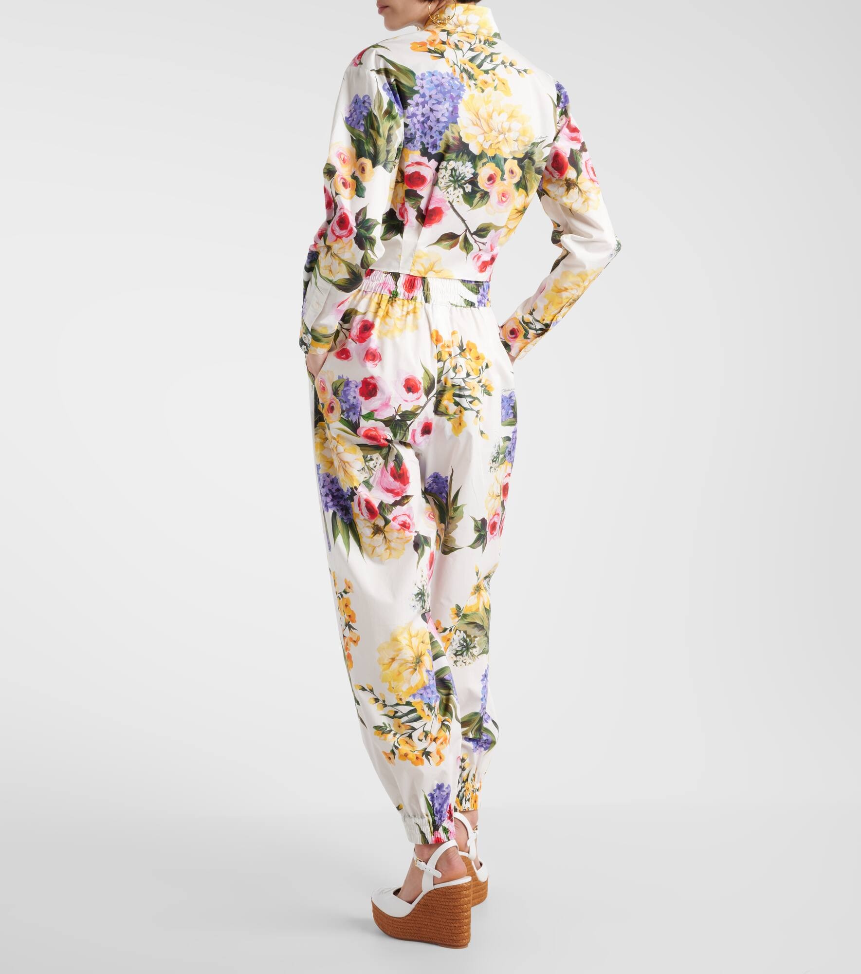 Floral cropped cotton poplin shirt - 3