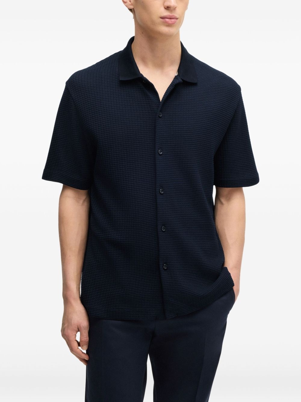 waffle-knit shirt - 3