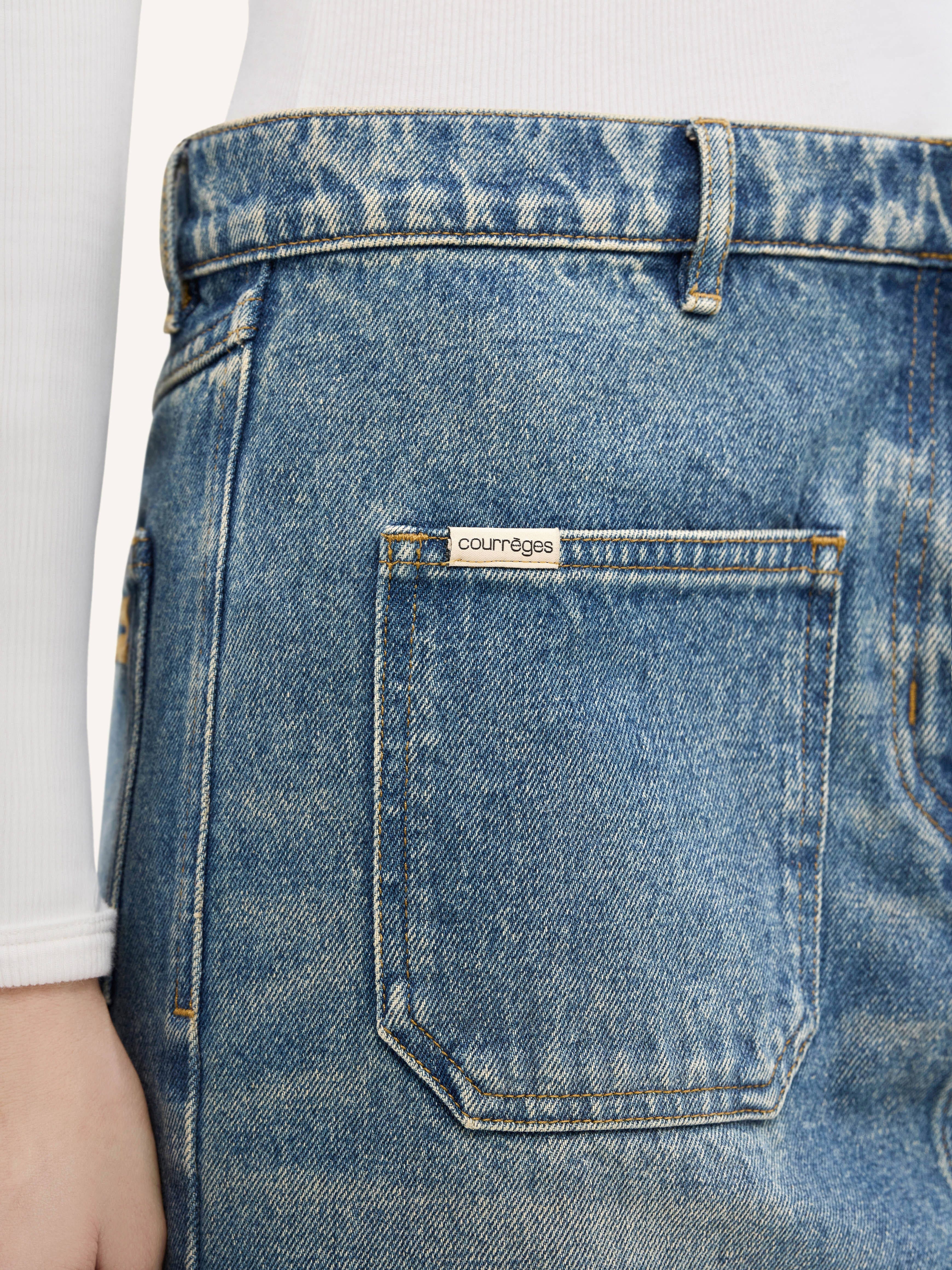 2-POCKET DENIM SKIRT - 5