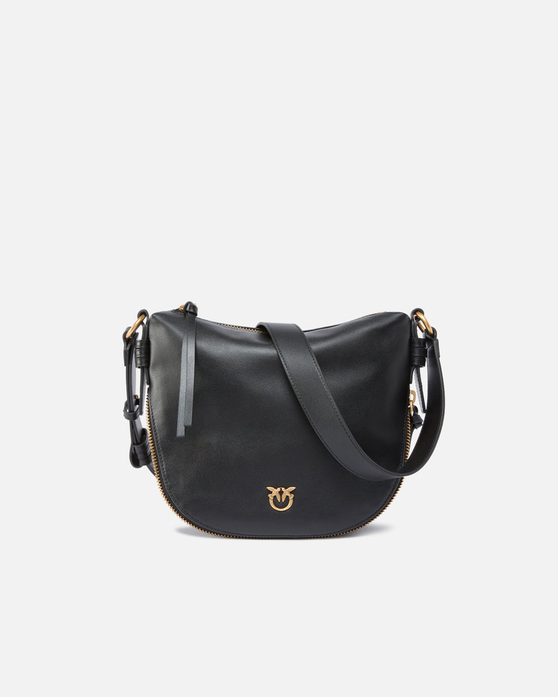 SMALL LEATHER HOBO SHOULDER BAG WITH ZIP 1