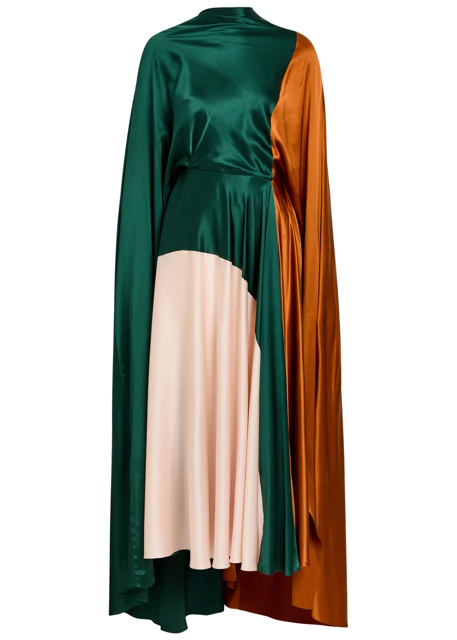 Roksanda Neolitsea Draped Colour-block Silk Maxi Dress - 1