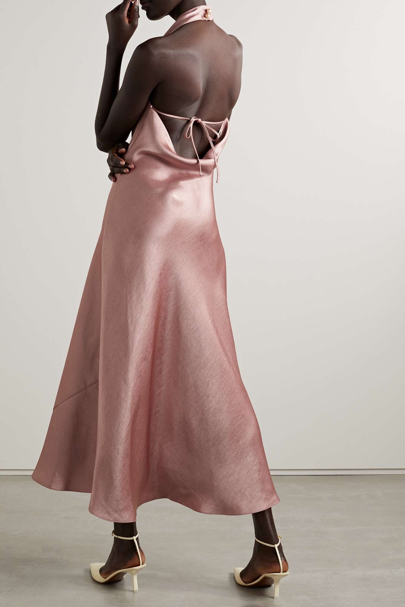 Open-back recycled-satin maxi dress - 3