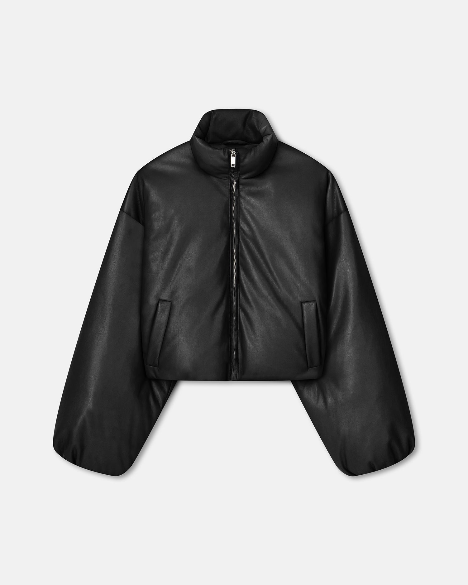 Cropped Okobor™ Alt-Leather Puffer Jacket - 1