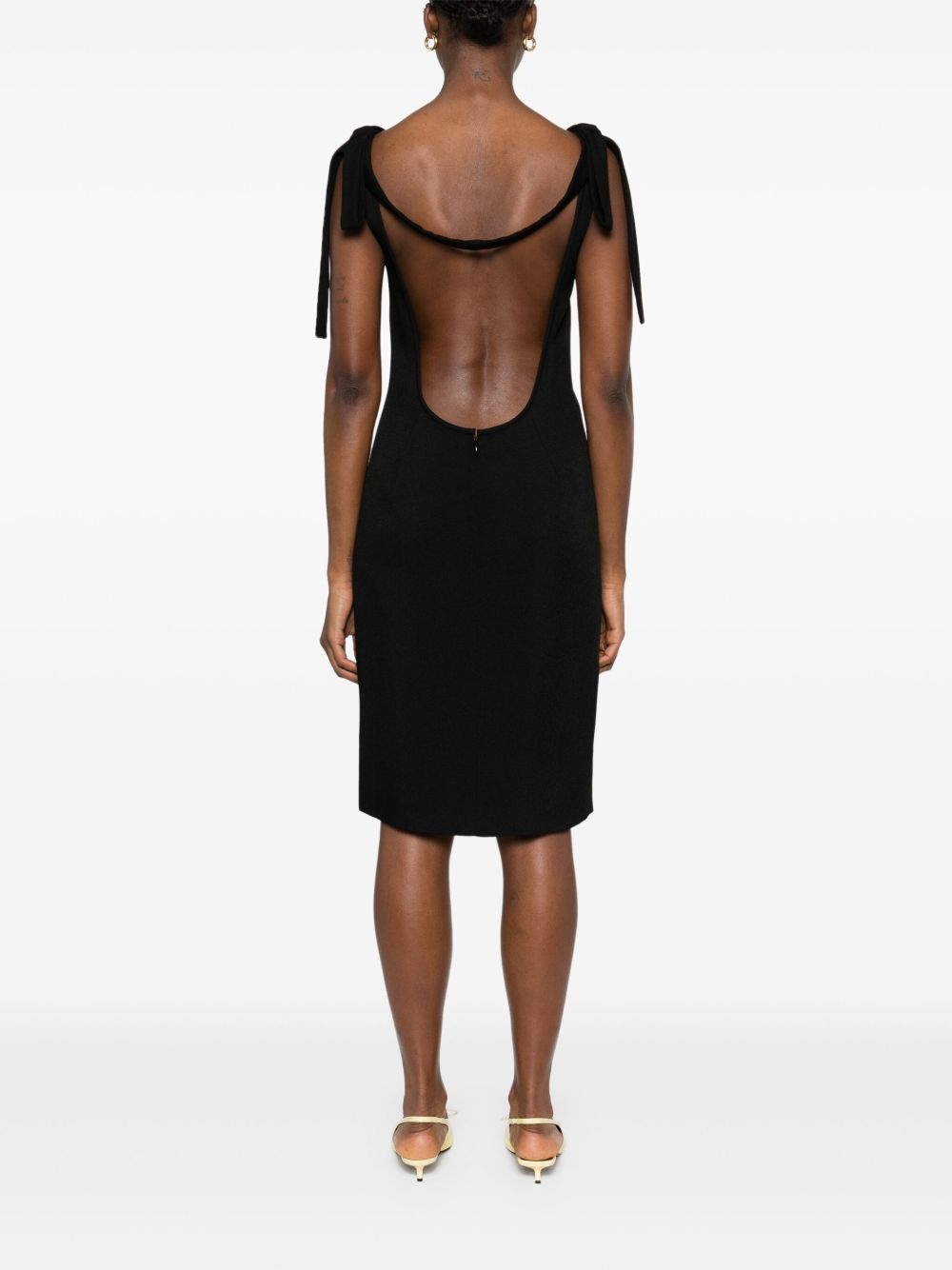 bow-detail midi dress - 4