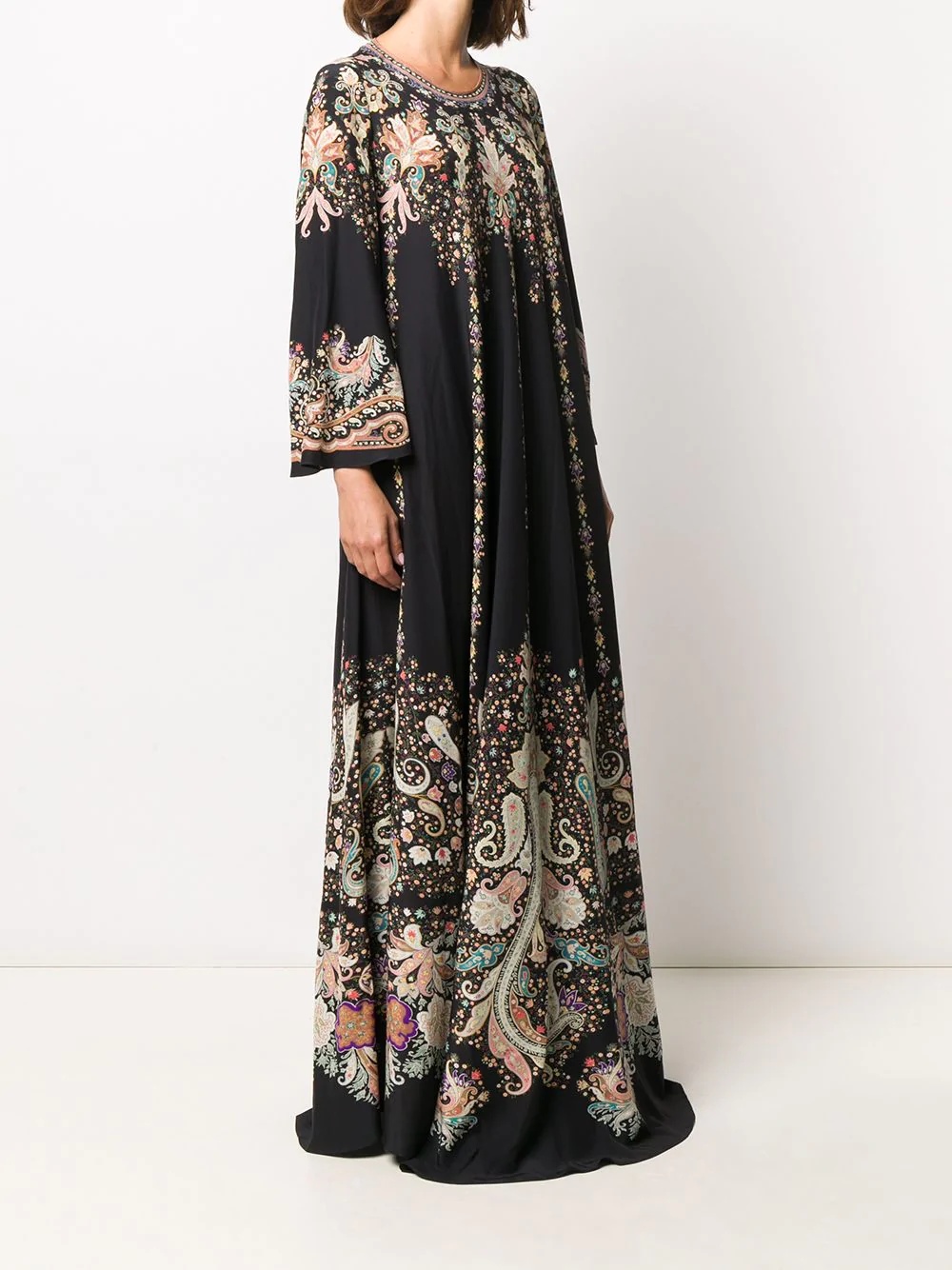 paisley print silk maxi dress - 3