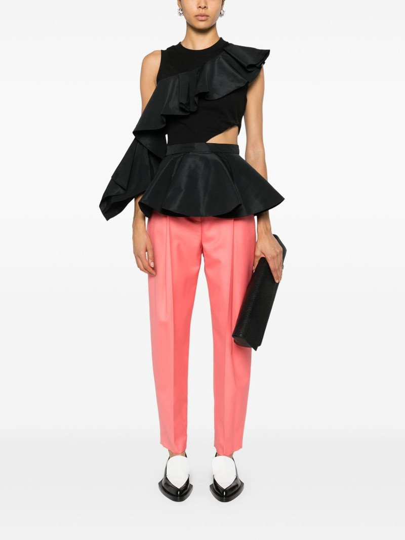 Alexander McQueen asymmetric ruffle-trimmed tank top outlook