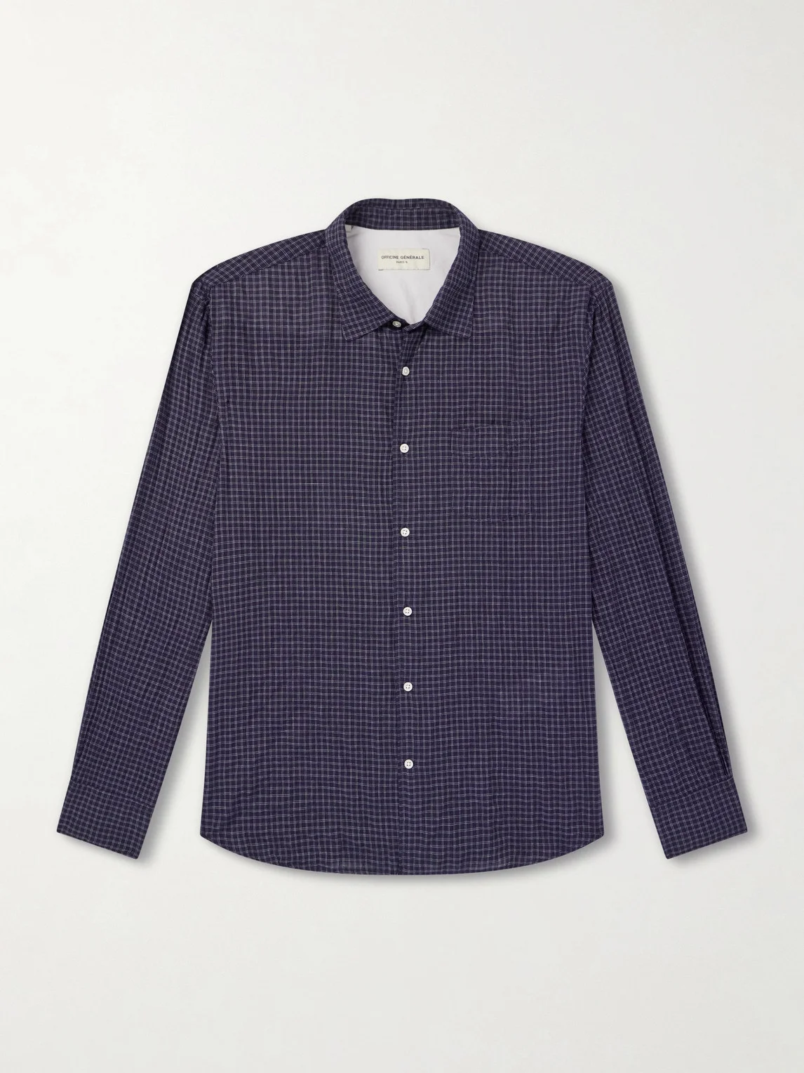 Benoit Checked Cotton-Blend Voile Shirt - 1