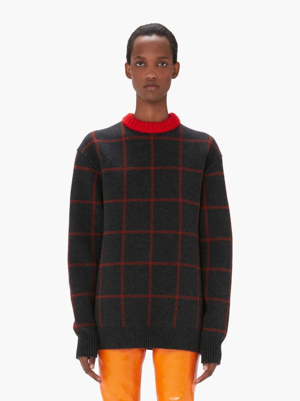 grid-print merino jumper - 2
