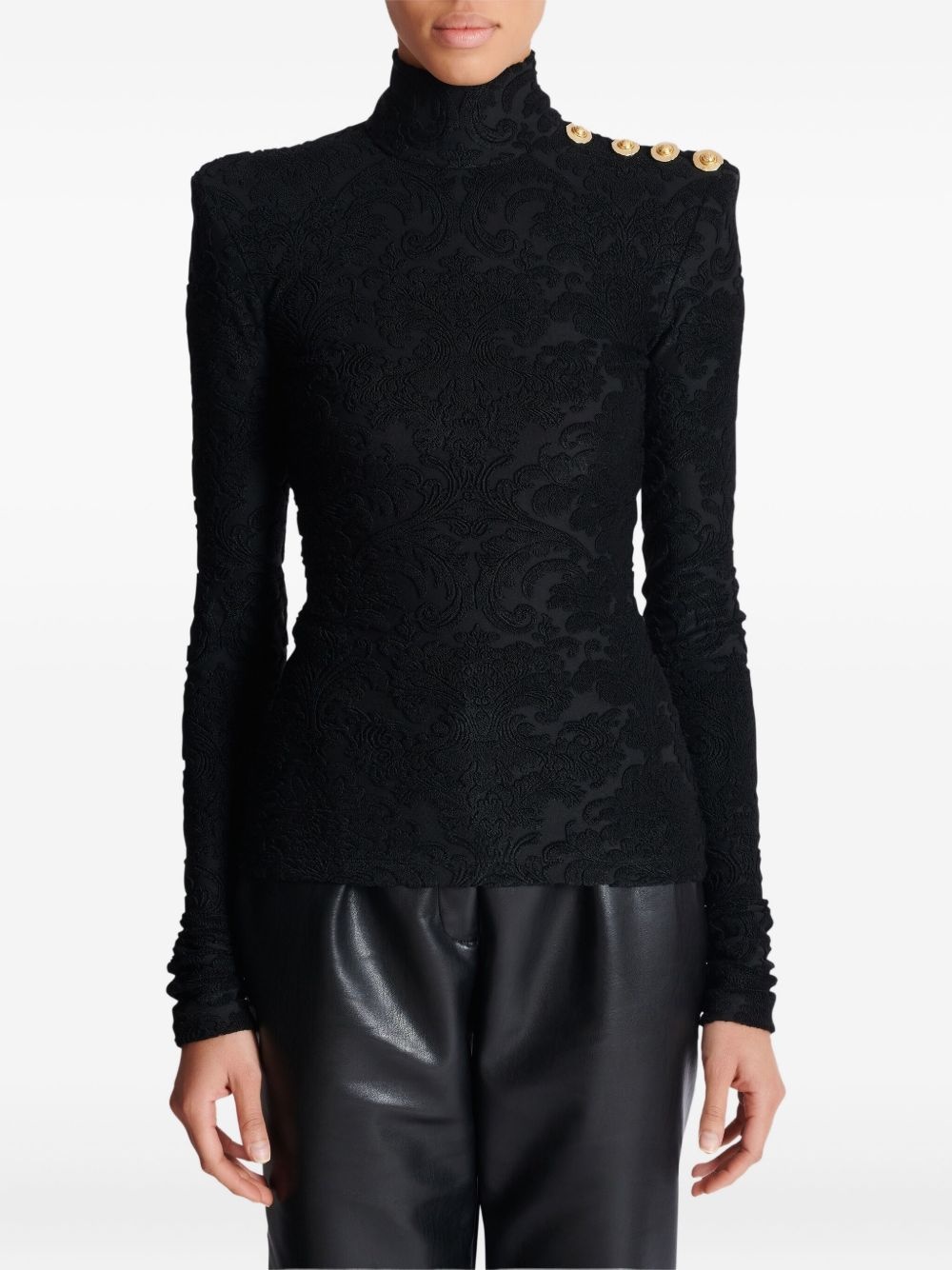 baroque-pattern long-sleeved top - 6