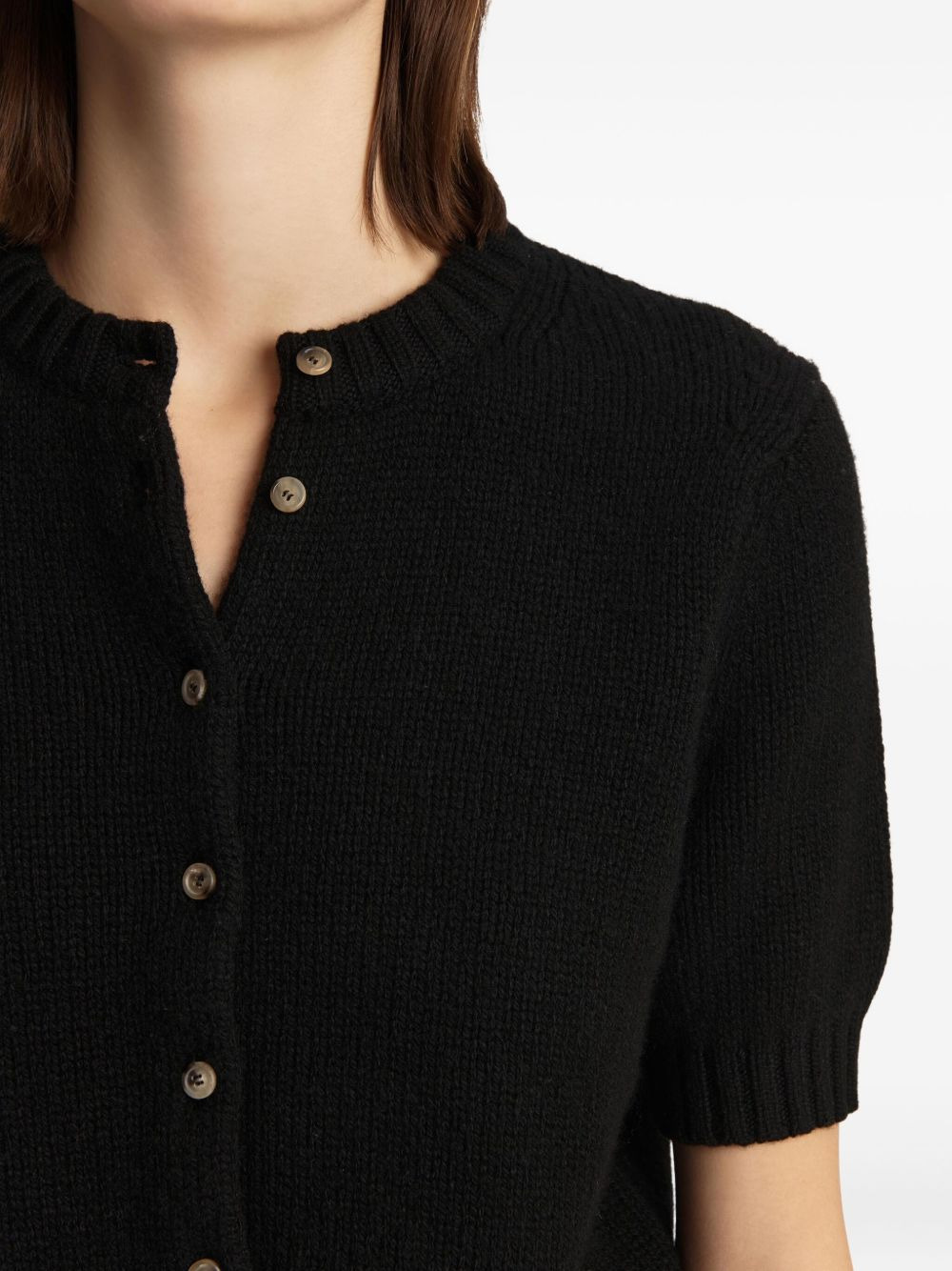short-sleeve button-up cardigan - 5