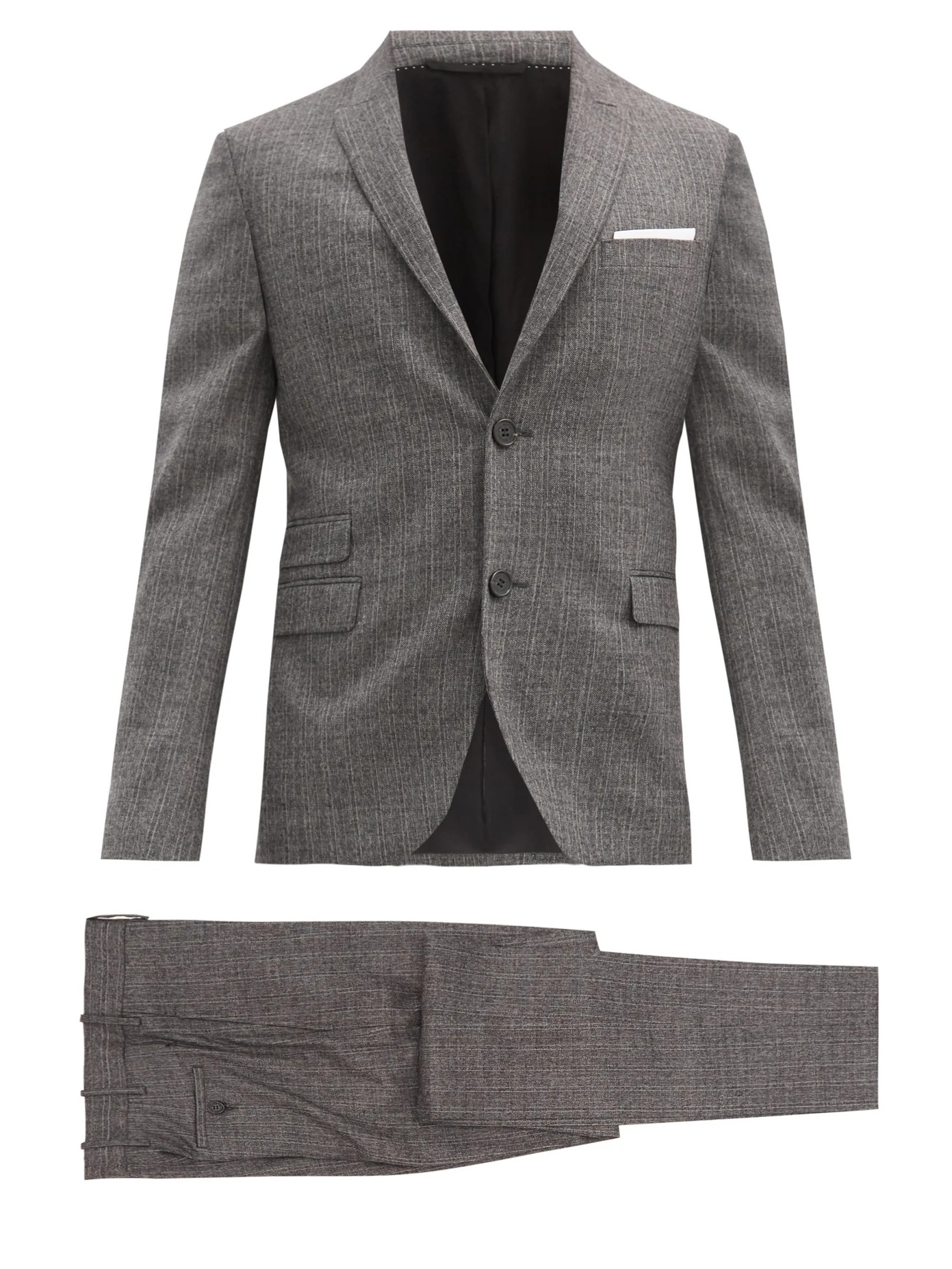 Slim-fit two-piece wool-fresco suit - 1