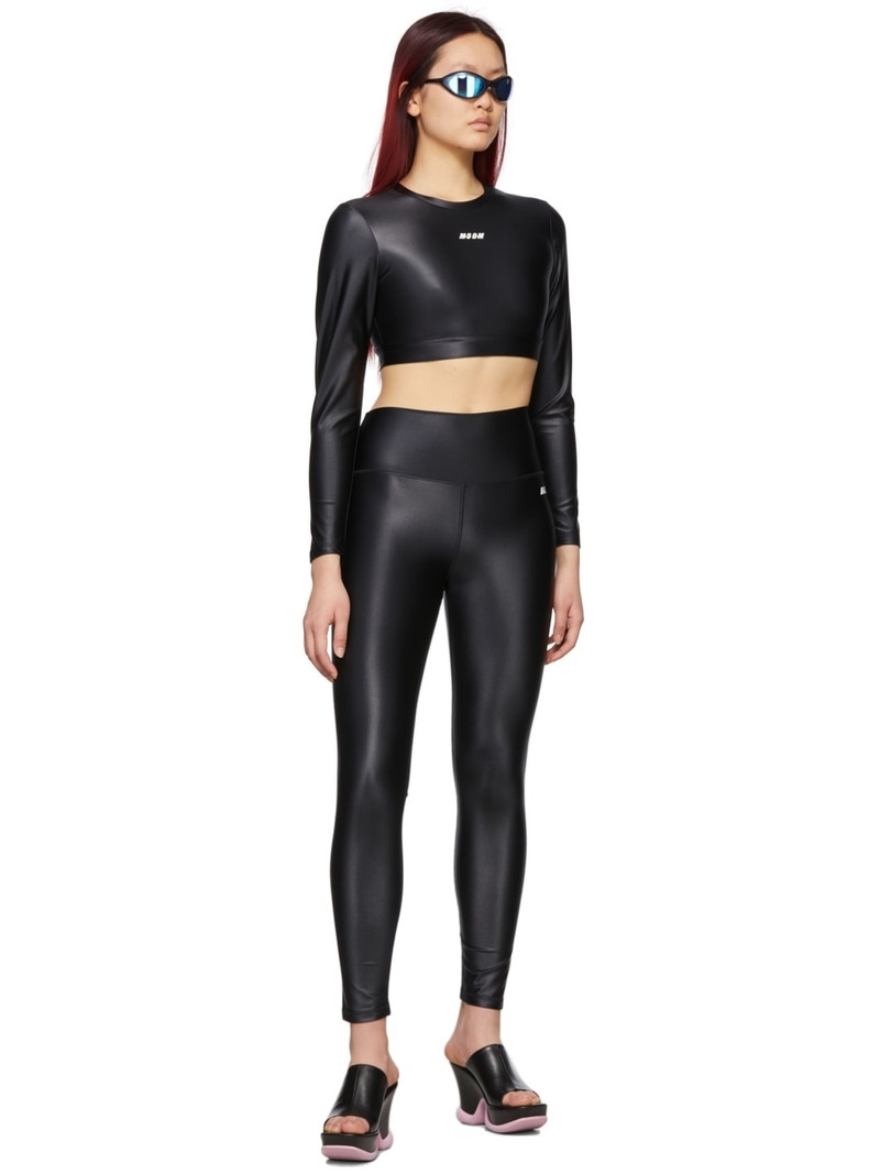 MSGM Black Micro Logo Sport Top outlook