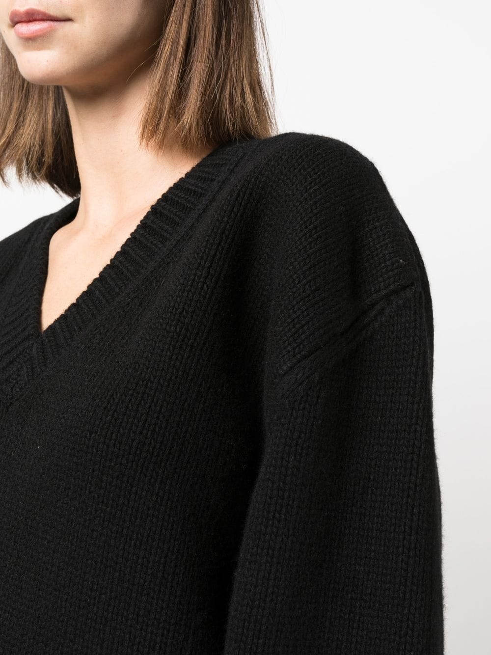 V-neck knitted long-sleeve jumper - 5