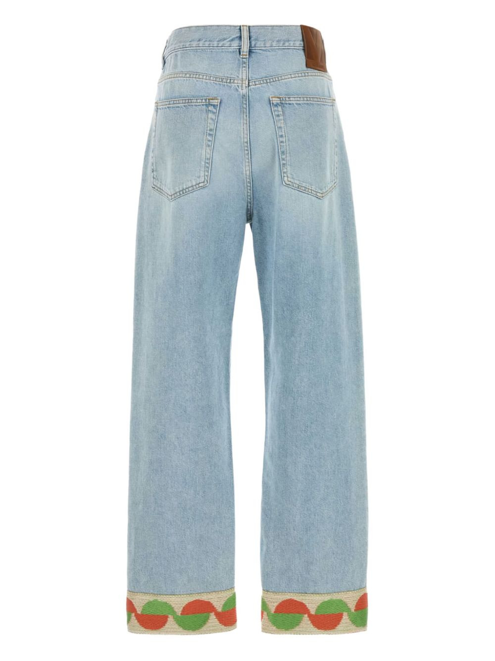 jacquard-trim jeans - 2