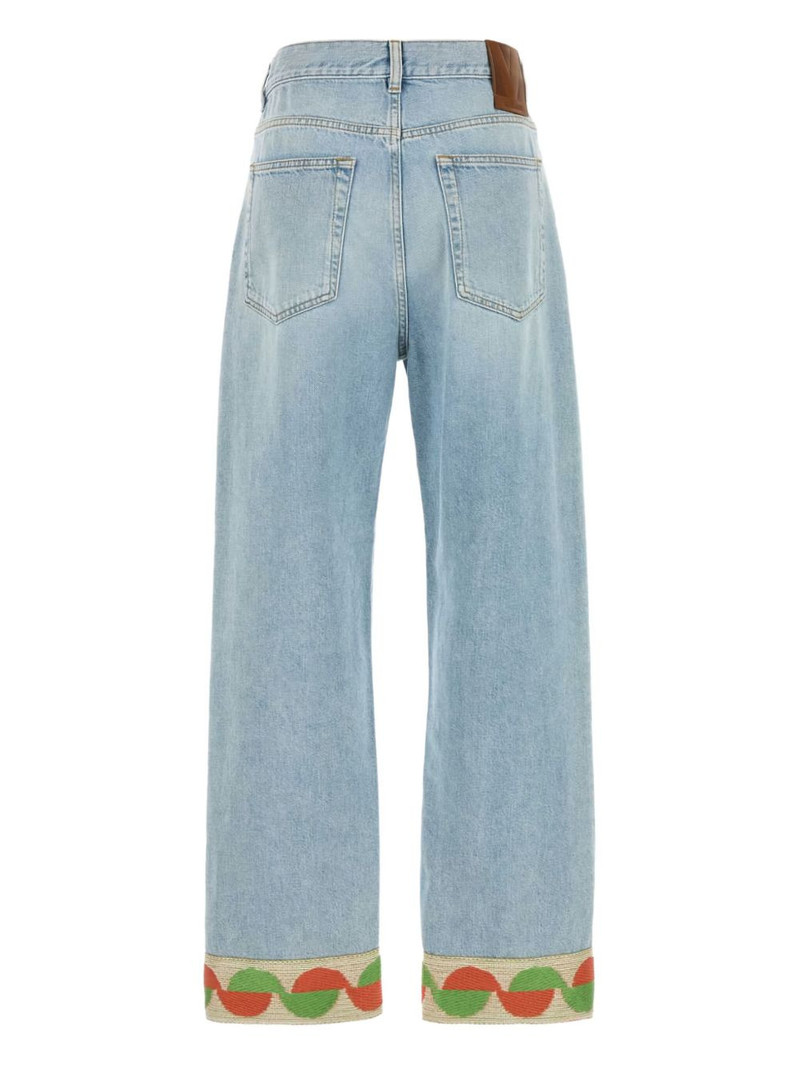 Valentino jacquard-trim jeans outlook