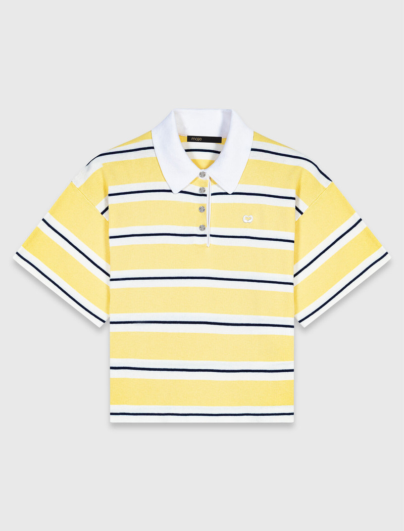 maje Striped short-sleeve polo outlook