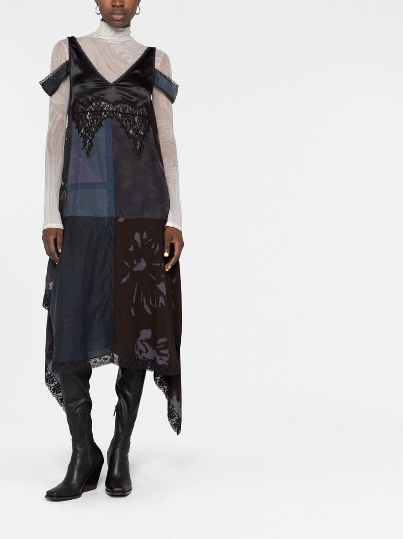 Marine Serre V-neck silk midi dress outlook