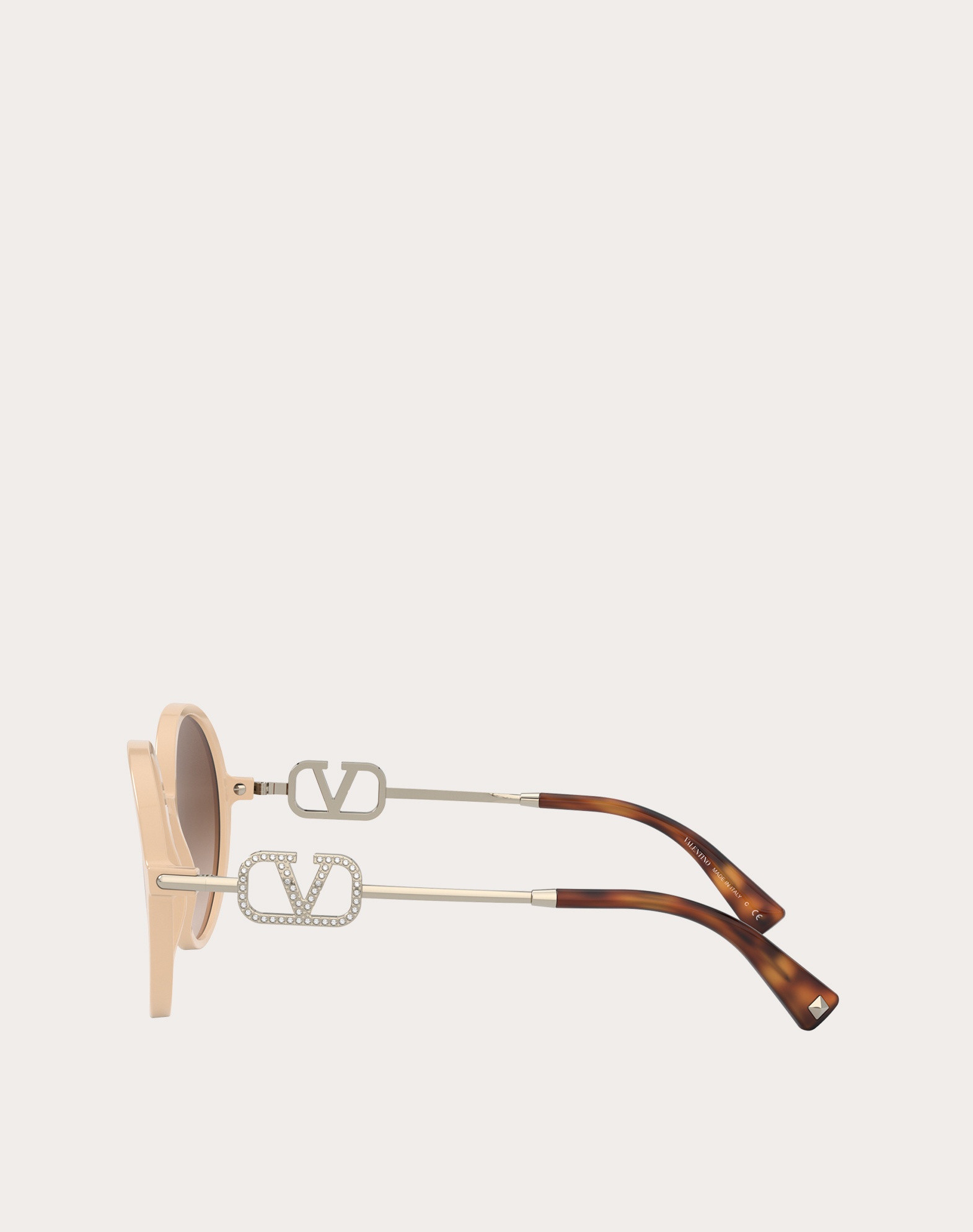 ROUND ACETATE FRAME WITH VLOGO SIGNATURE CRYSTALS - 3