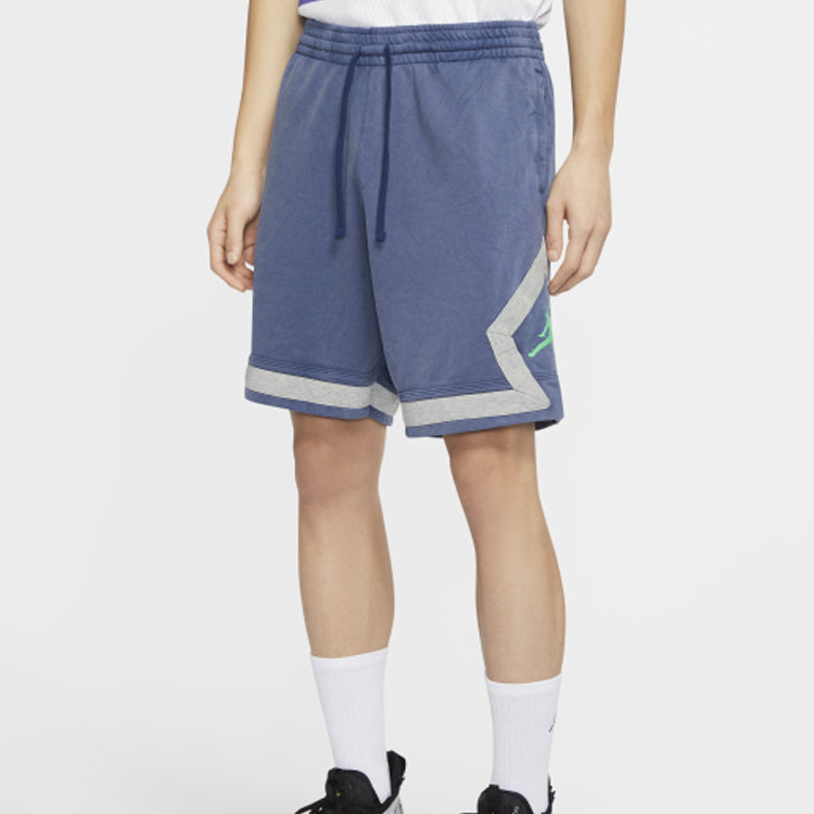 Men's Jordan LEGACY AJ13 DIAMOND Athleisure Casual Sports Breathable Shorts 'Light Blue Dark Blue' C - 3