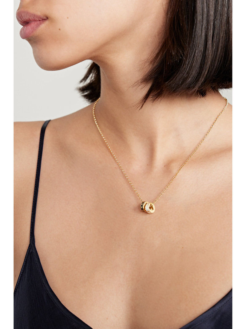 FOUNDRAE Resilience + Wholeness Heart Beat 18-karat Gold And Enamel Necklace outlook