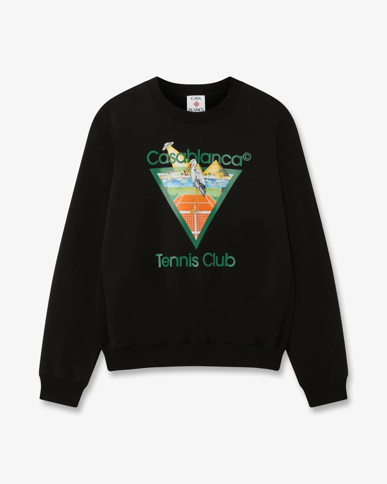 Black Tennis Club Icon Pyramid Abduction Sweatshirt | Casablanca Paris - 1