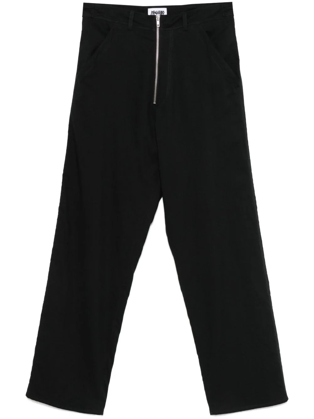 zip-up straight-leg trousers - 1