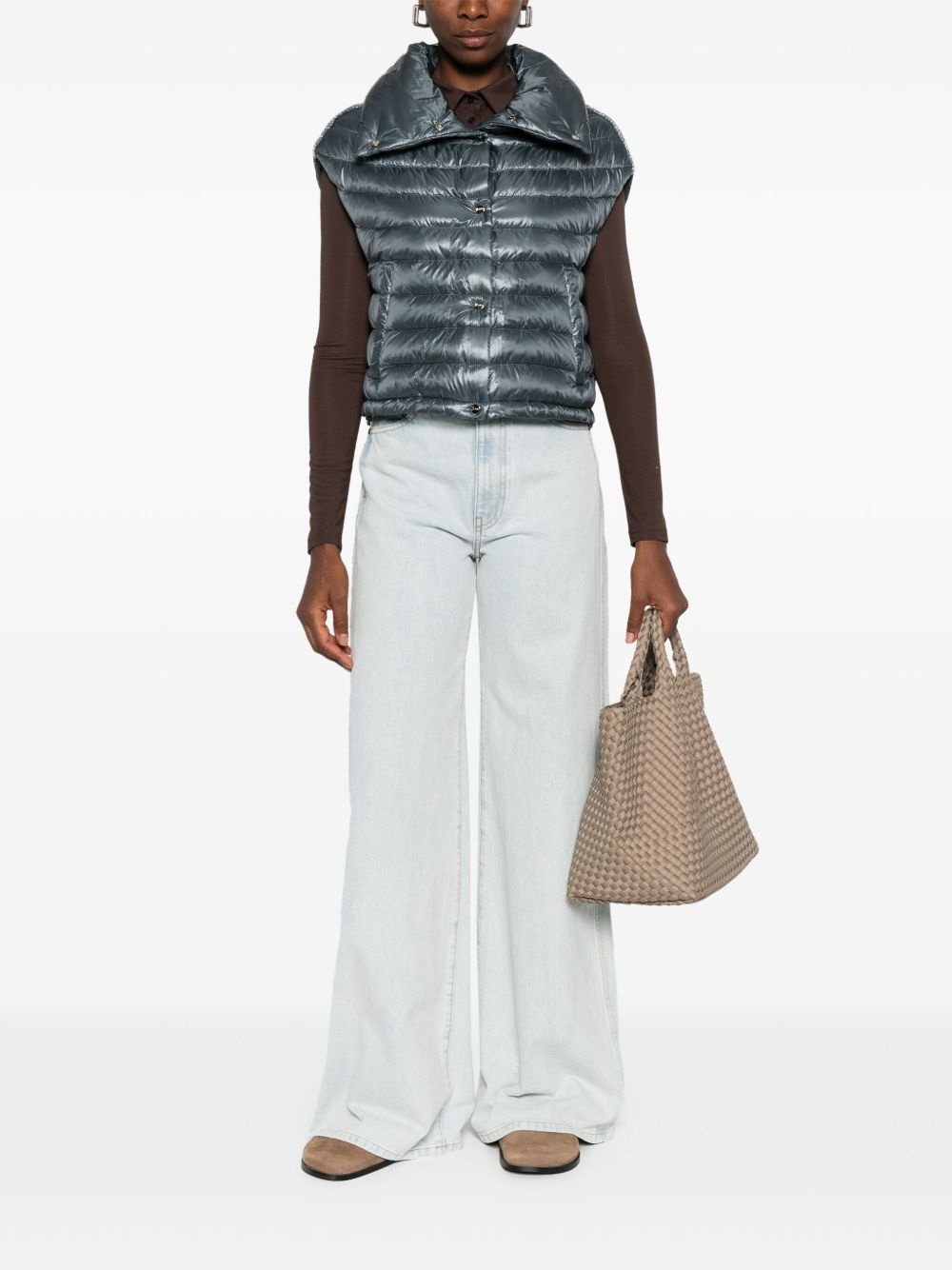 quilted high-neck gilet - 2