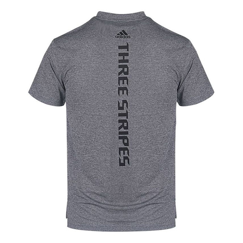 adidas adidas 3-Bar Tech Tee Sports Training Alphabet Printing Round Neck Short Sleeve Gray GR7103 outlook