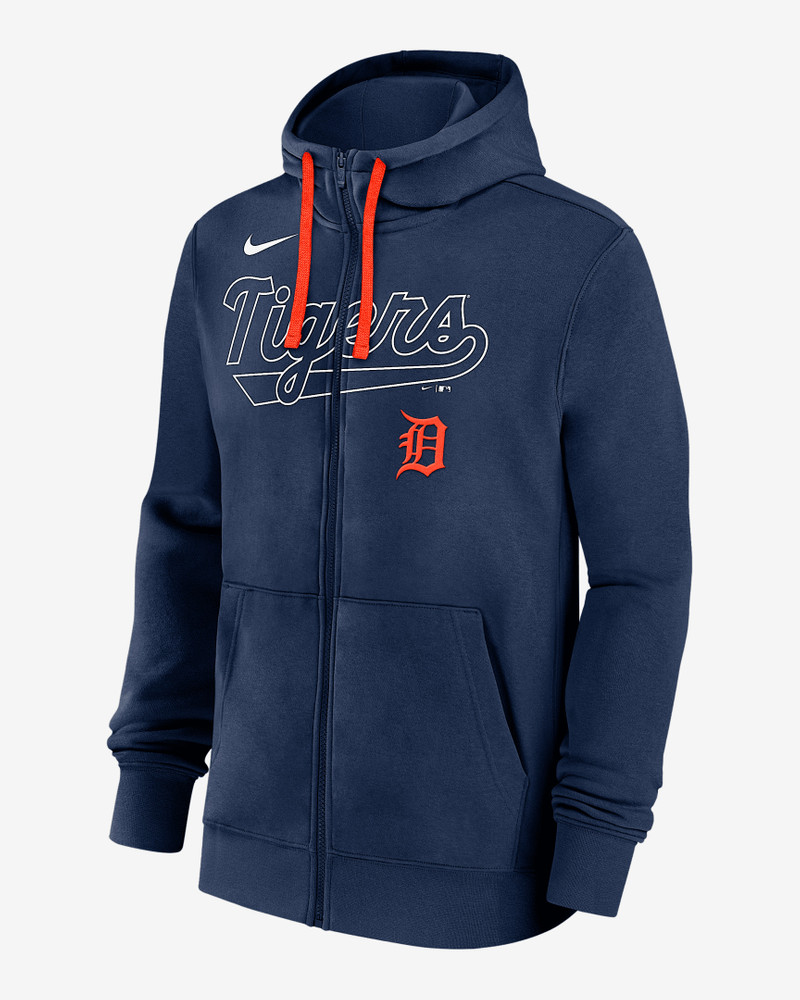 Detroit Tigers Knockout Script Men's Nike MLB Full-Zip Hoodie 1