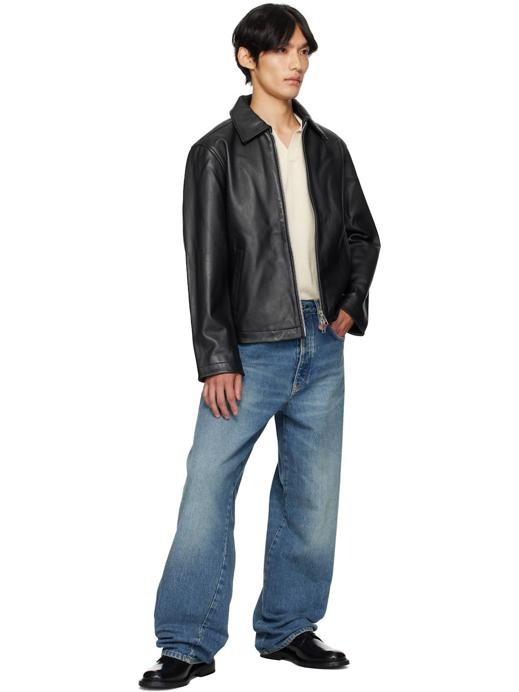 Black Short Leather Jacket - 4