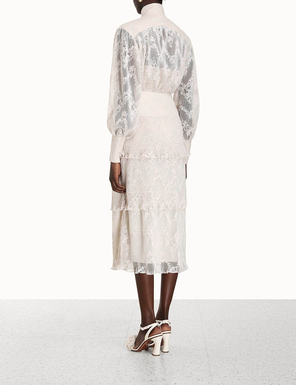 PLEATED LACE SKIRT - 4
