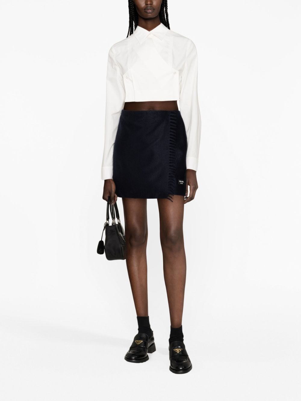 scarf-style cashmere miniskirt - 2