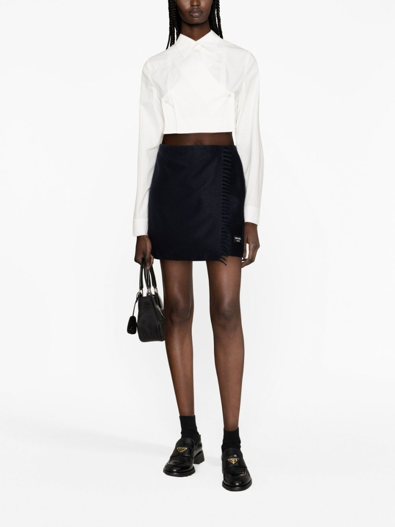 Prada scarf-style cashmere miniskirt outlook