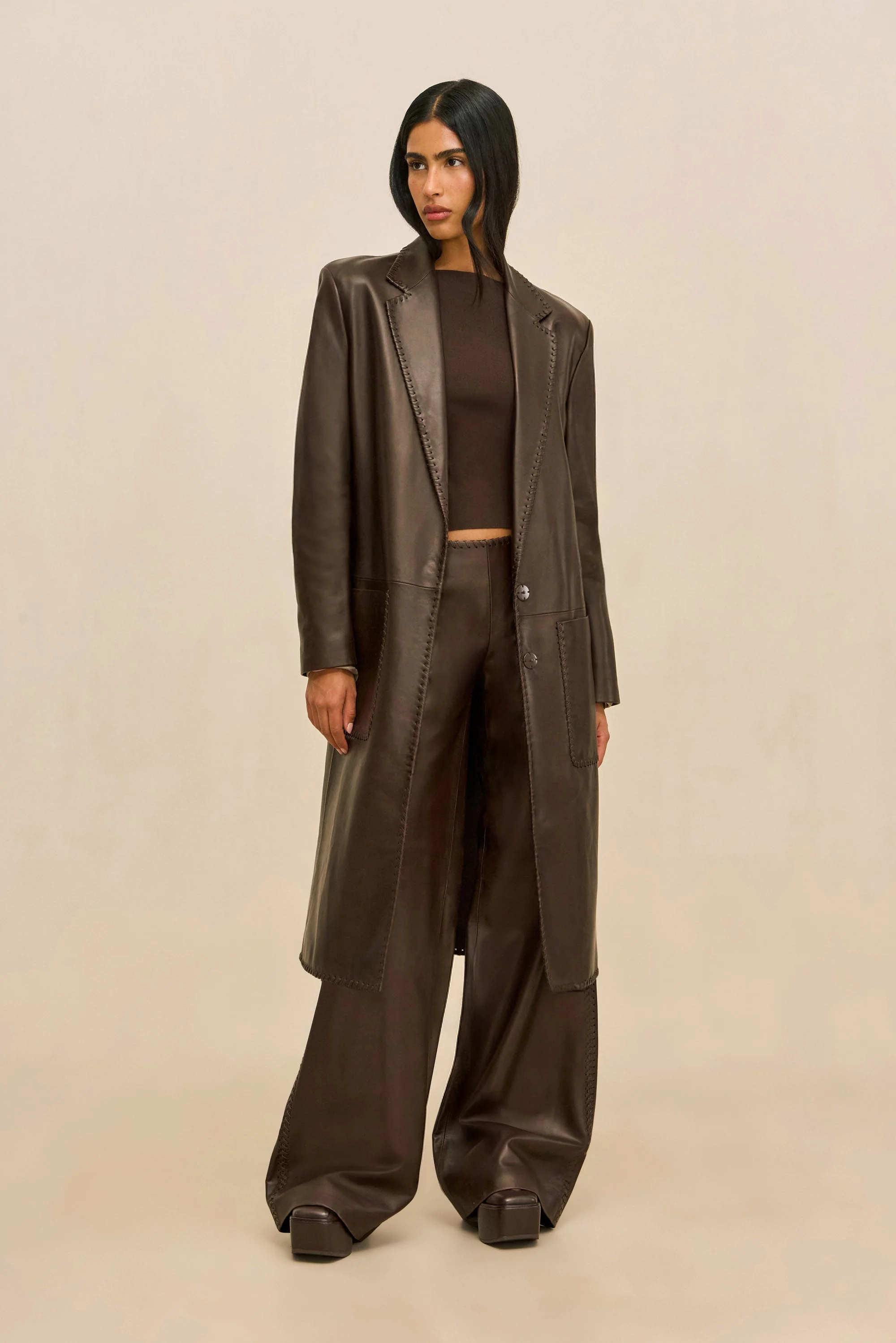 RHENEA LEATHER PANT - 1