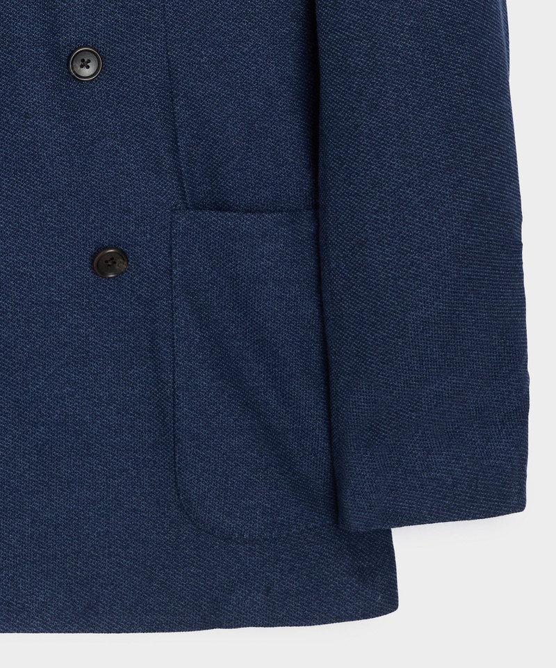 Italian Double-Breasted Knit Pique Sport Coat 7