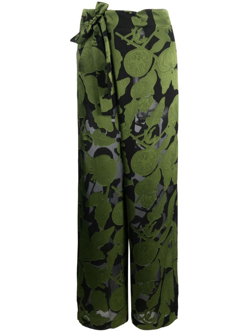 graphic-print wrap trousers 1