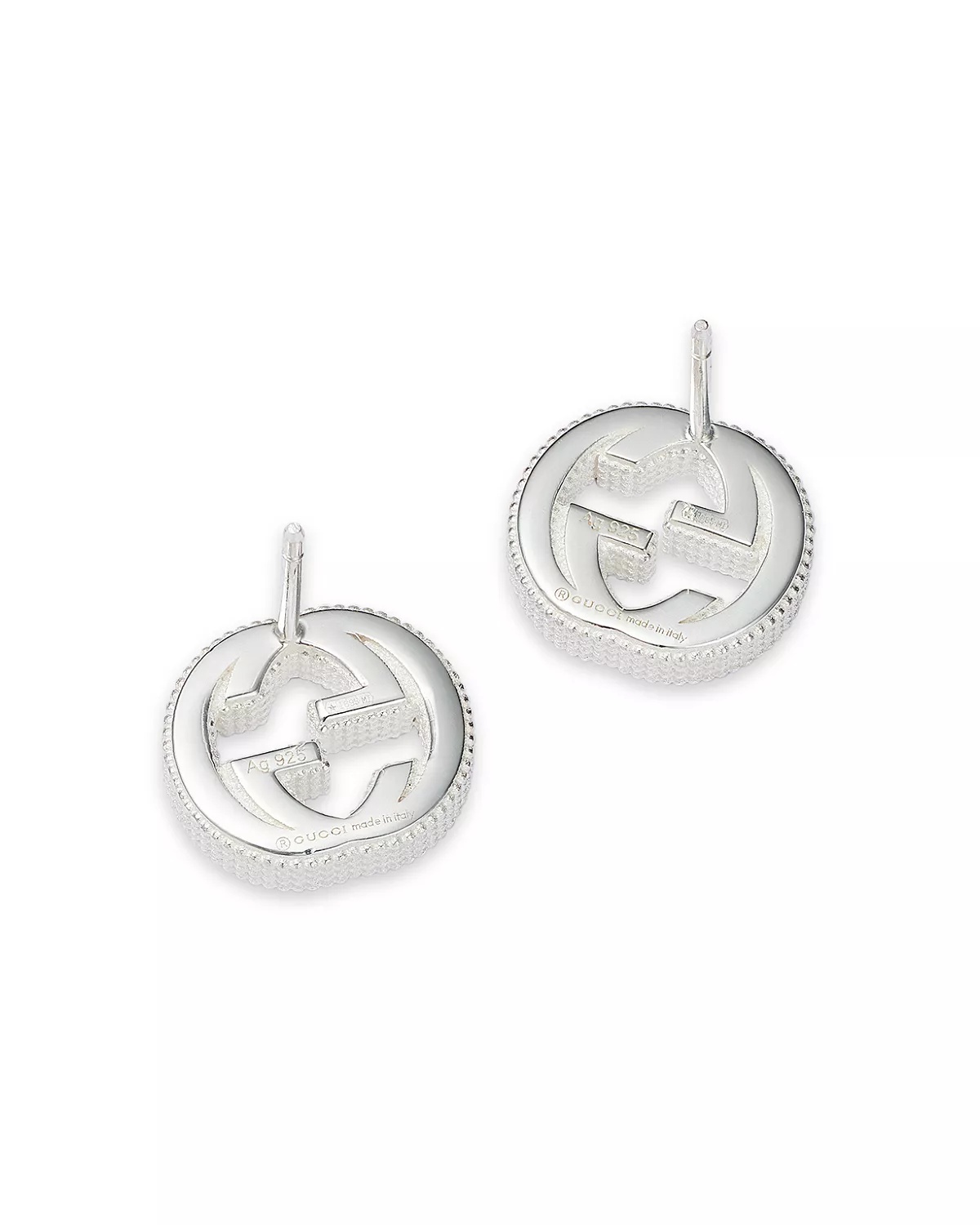 Sterling Silver Interlocking G Stud Earrings - 5