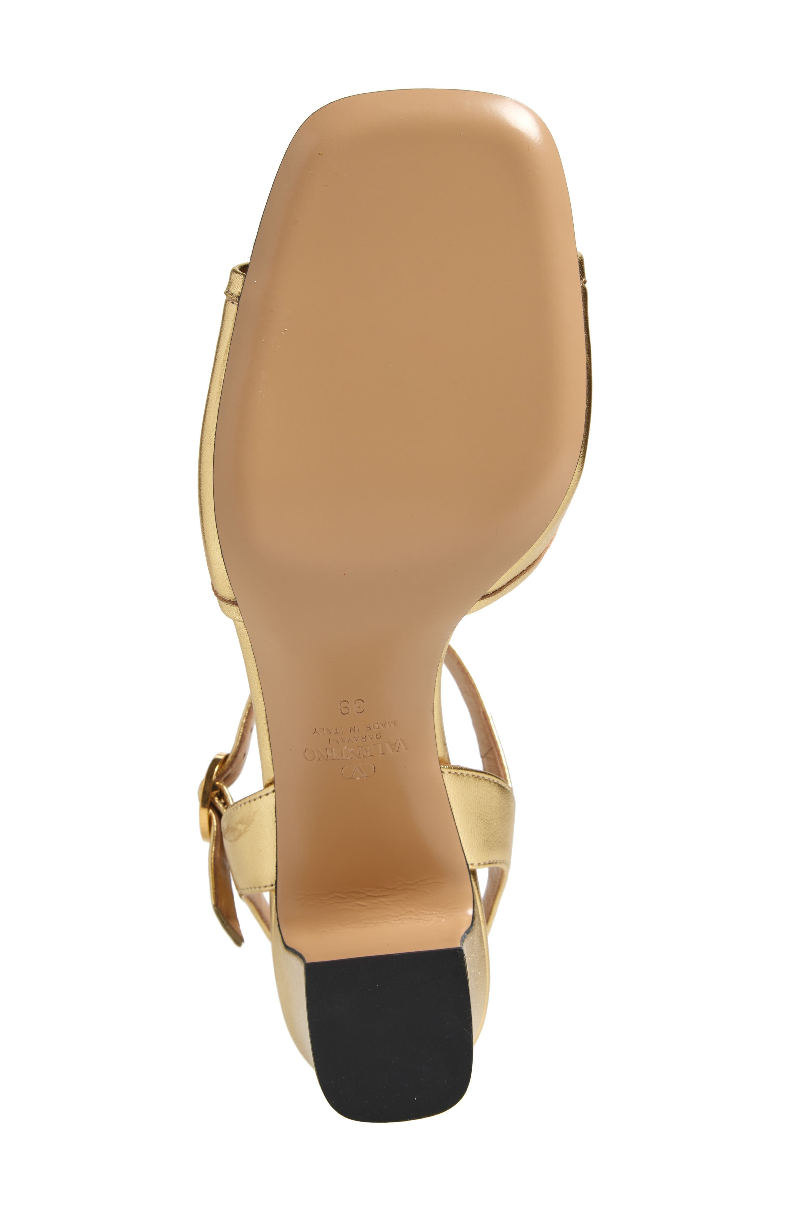 Valentino Garavani VLOGO Signature Metallic Leather Sandal in Antique Brass at Nordstrom - 5