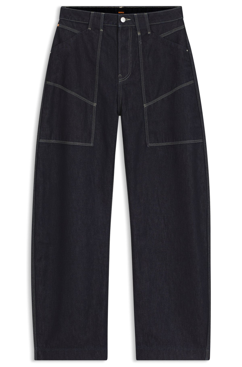 BLUE BALLOON-LEG JEANS IN BLUE RIGID DENIM 1