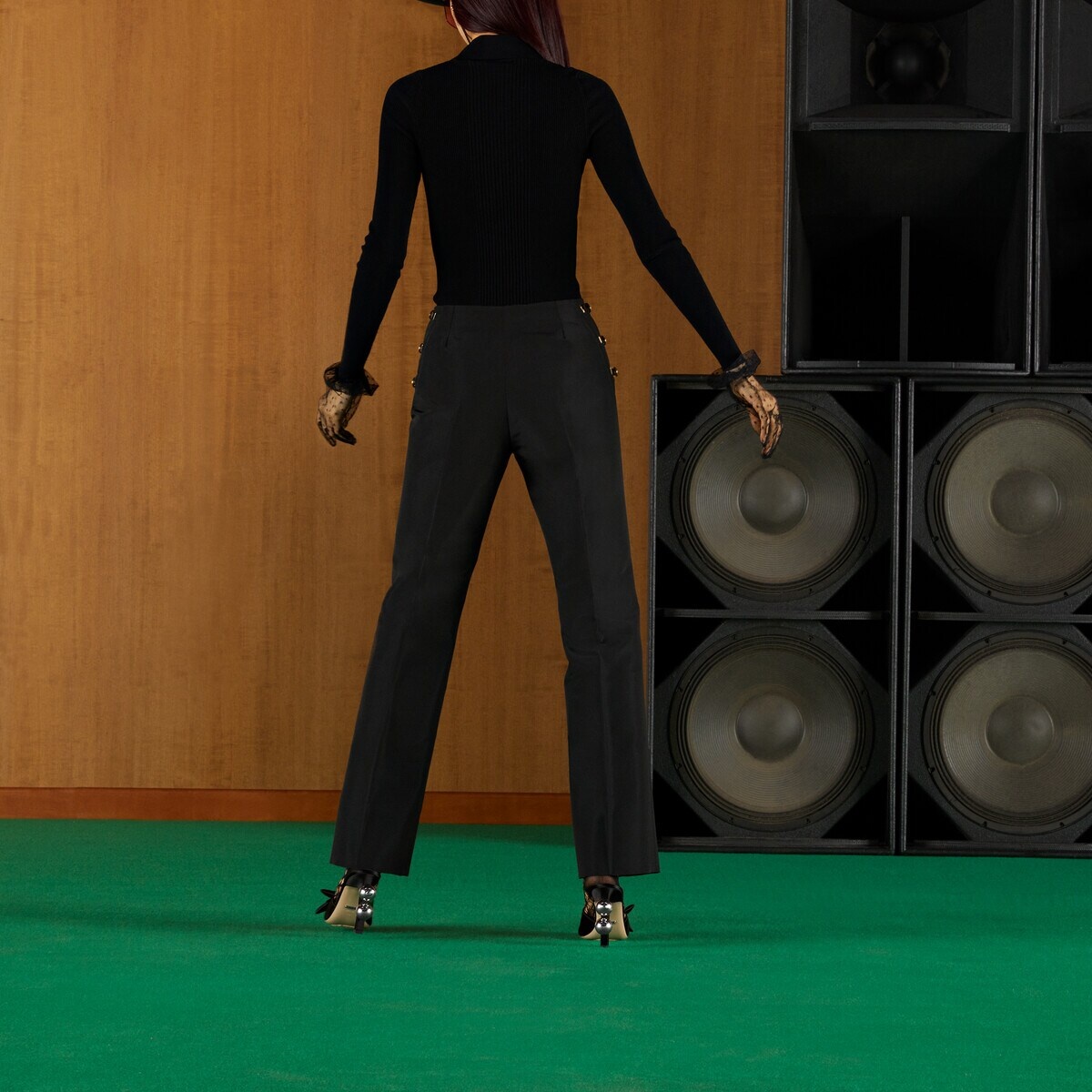 Silk pants with side straps - 7