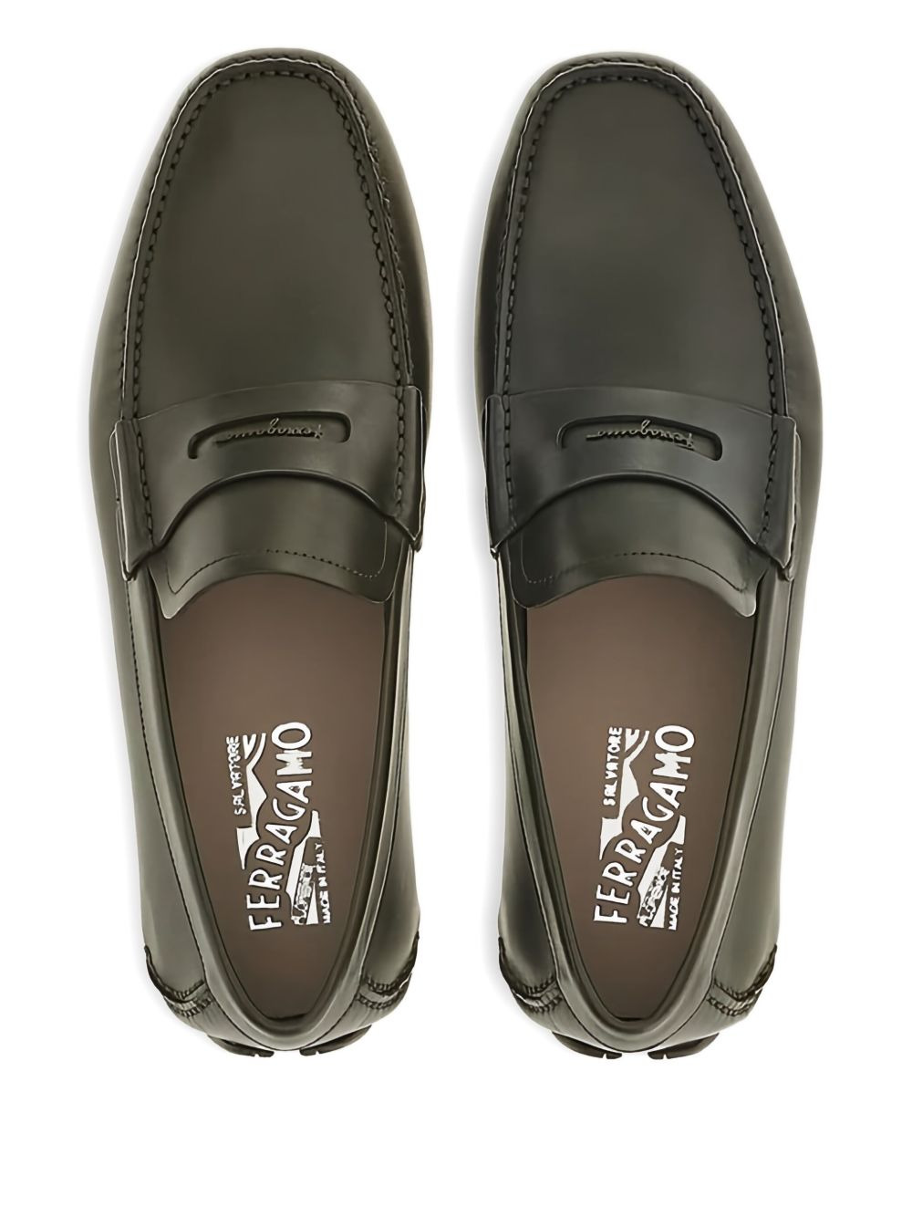 penny-slot leather loafers - 4