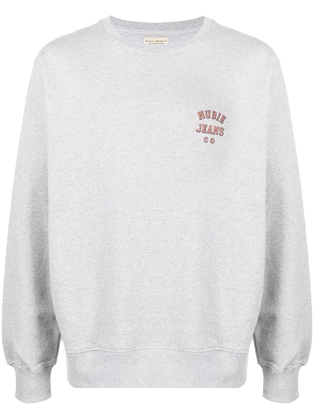 logo-print crew neck sweatshirt - 1