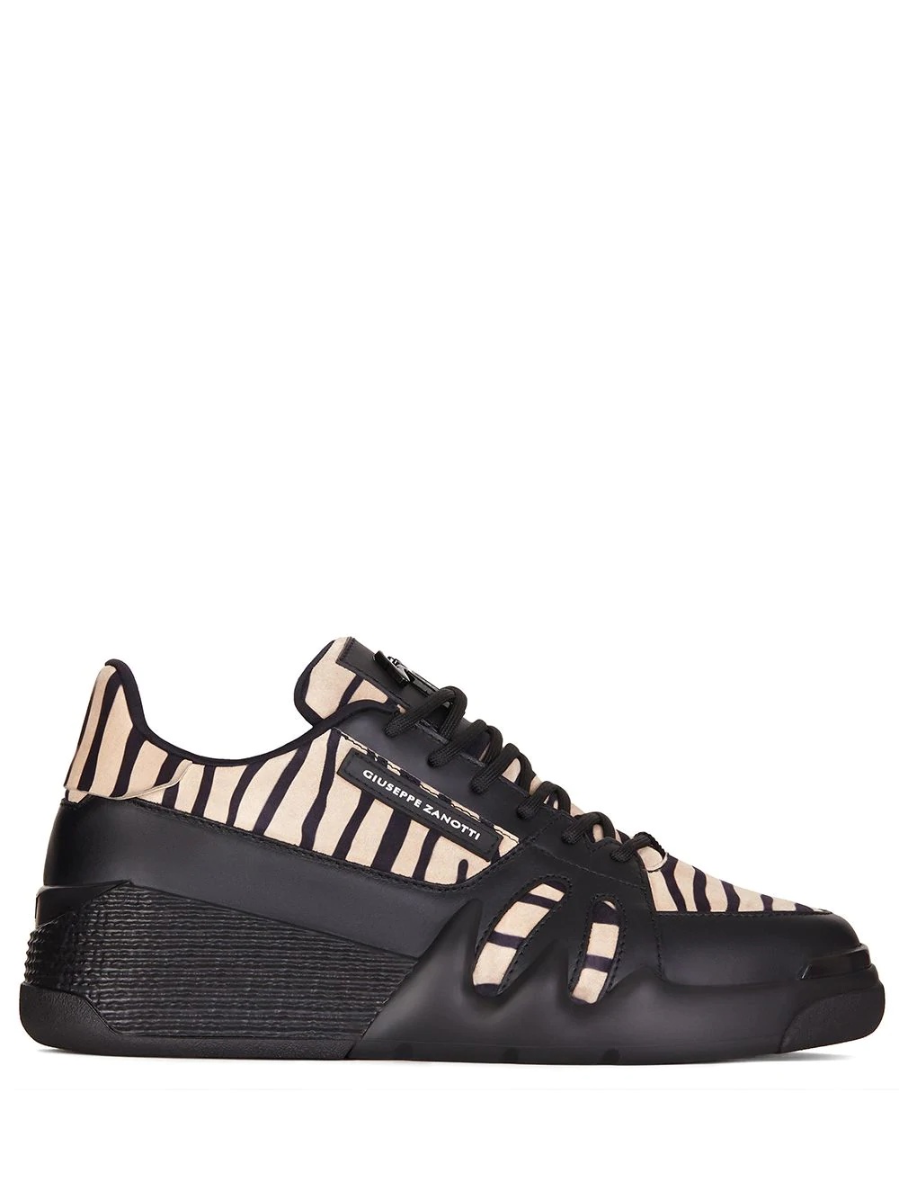 two-tone lace-up trainers - 1