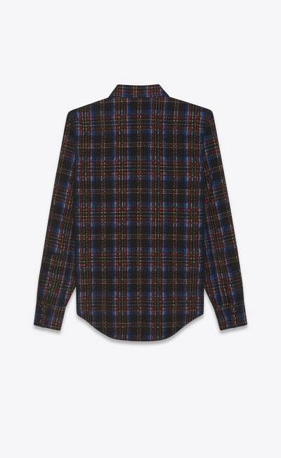 SAINT LAURENT classic western shirt in checked corduroy outlook